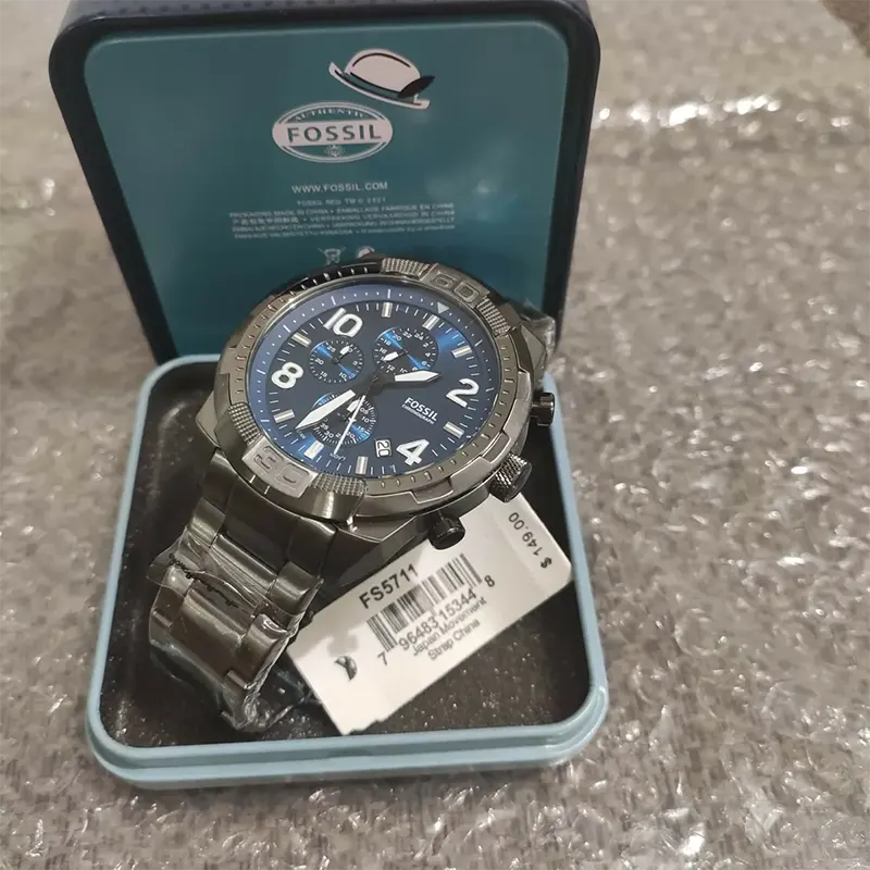 Fossil Bronson Chronograph Quartz Blue Dial Men's Watch | FS5711